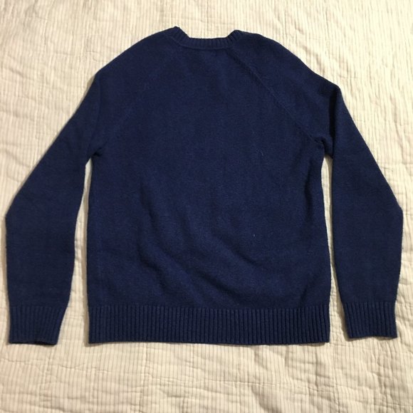 Banana Republic Eco Sweater Navy Blue knit long sleeve Size Medium RN 54023. - Picture 2 of 6
